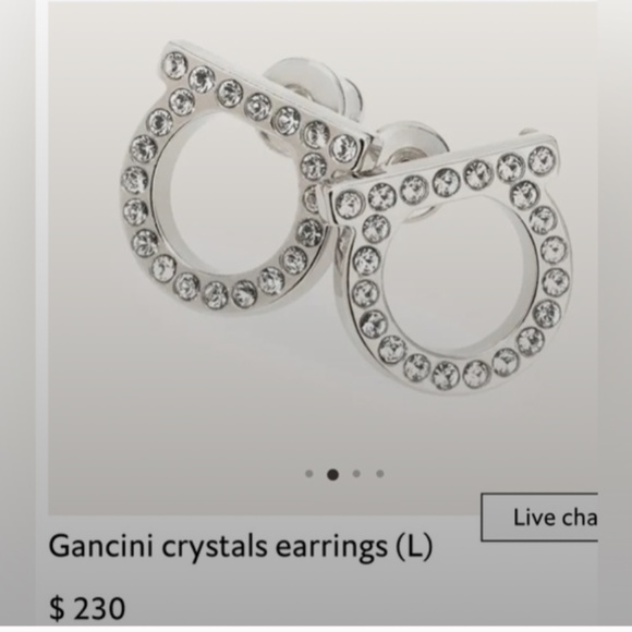 NWT Salvatore Ferragamo Gancini crystals earrings